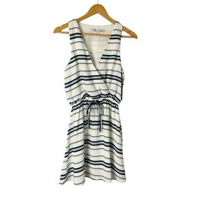 Lovers + Friends Faux Wrap Stripe Dress Size XS Blue White